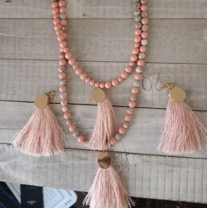 Handdesigned Swarovski Pearl Double Necklace w/ear